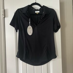 Greg Norman Collection Black Women's Button Down Shirt